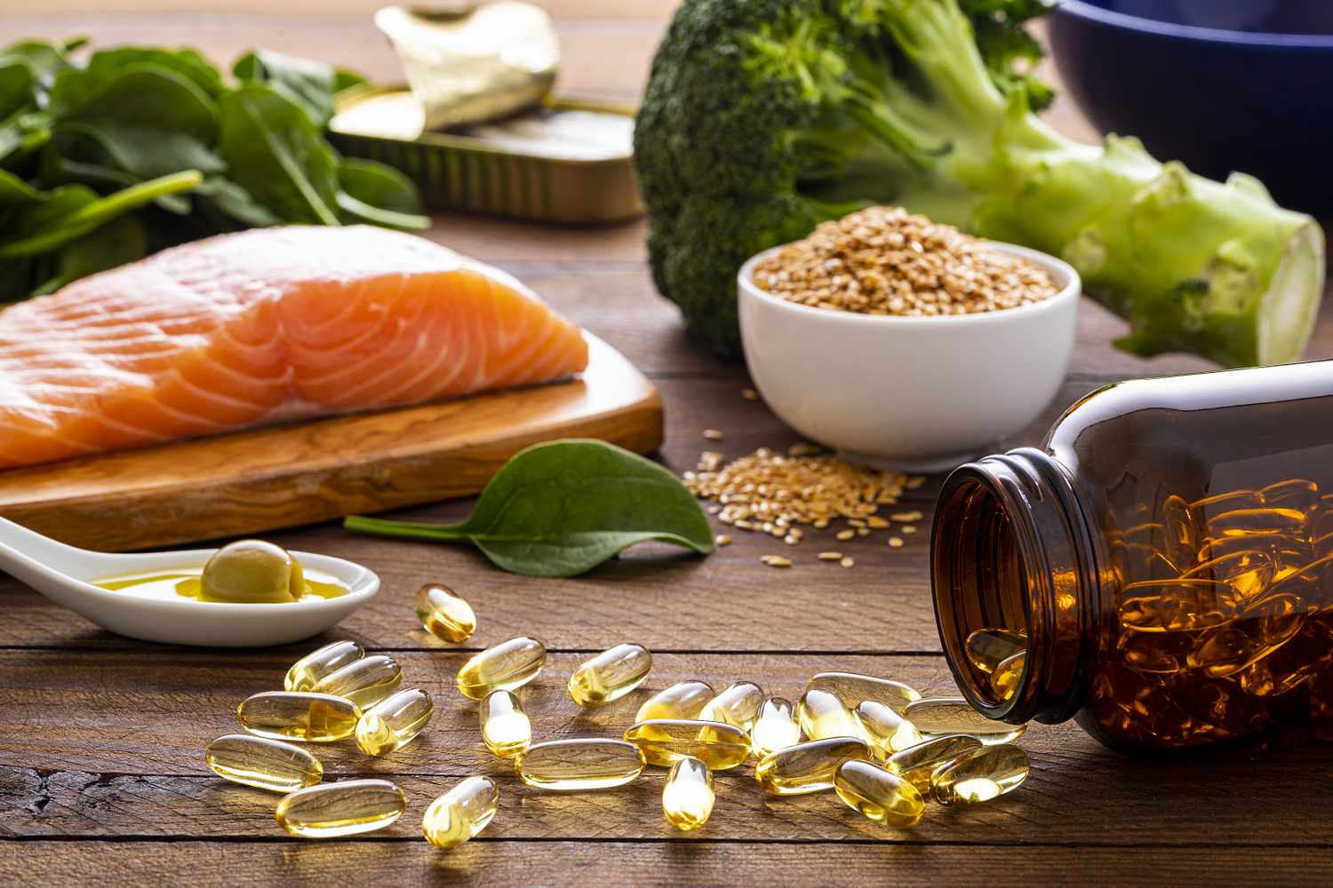 Fish oil supplements and omega-3 rich foods