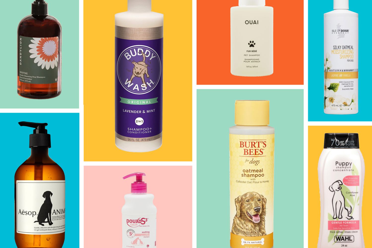 Various hypoallergenic dog shampoo products