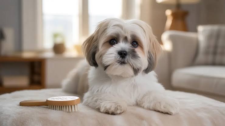 Shih Tzu relaxing indoors